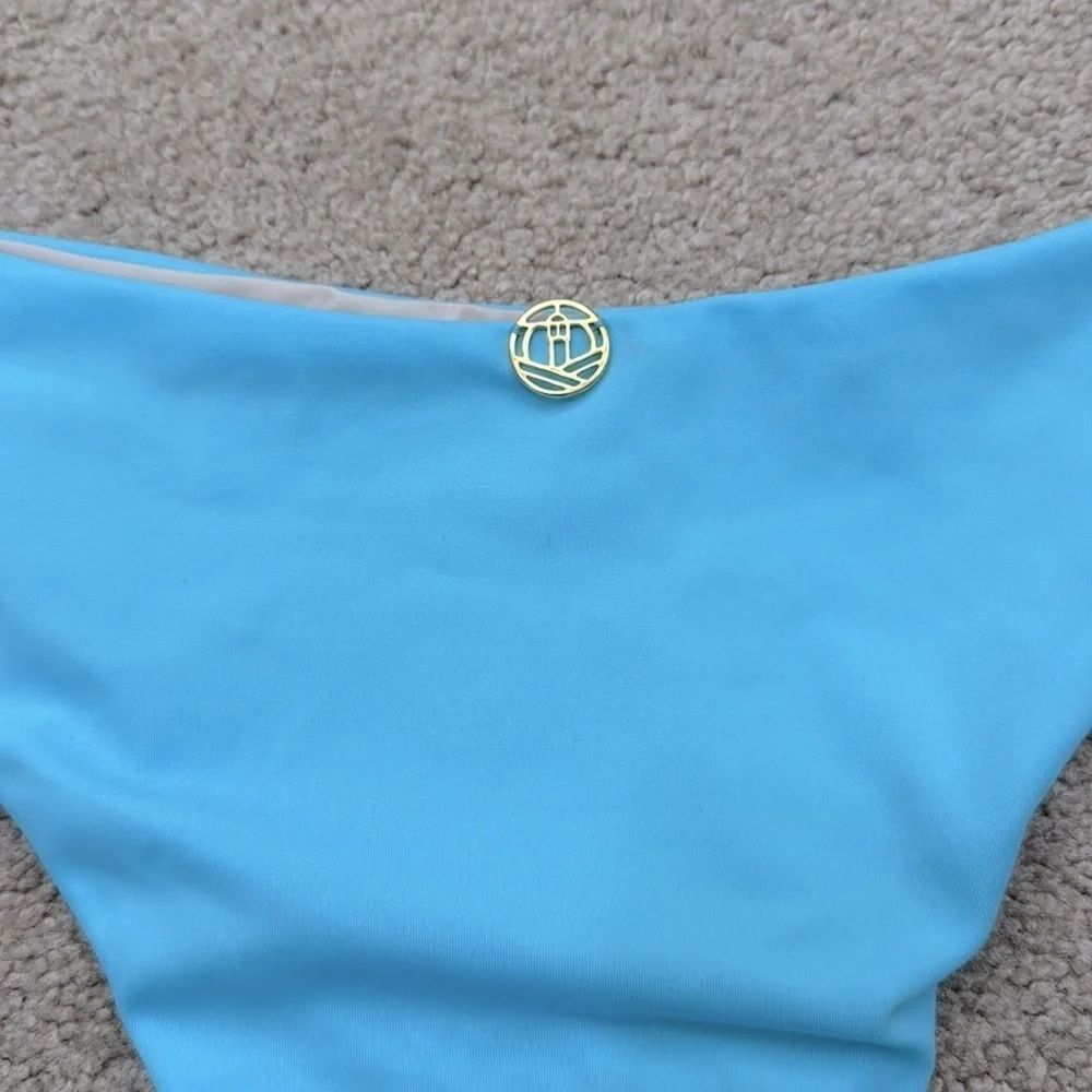 NWOT Bahia Maria Low Rise Cheeky Sofia Light Blue Bikini Bottom Size Large